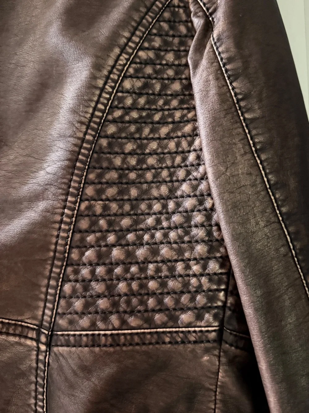 Gerry Weber Faux Leather Moto Jacket Bronze Sz 34/US 4